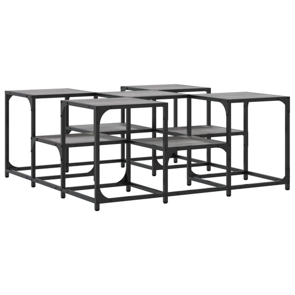 Grauer Couchtisch Stelian 91x91x40cm (Holz)
