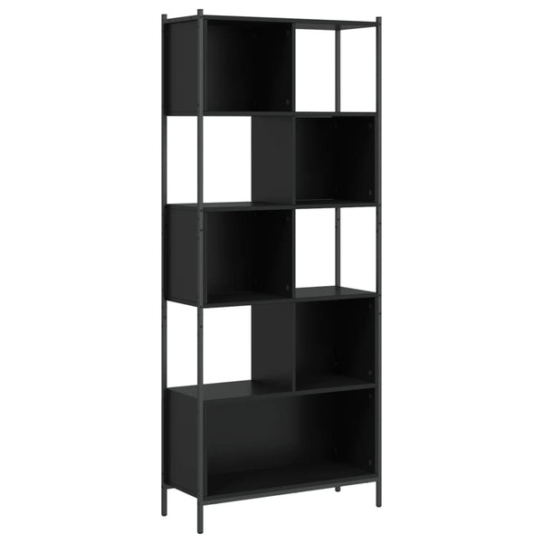 Schwarzes Bücherregal Lipovan 72x28x172cm (Holz)