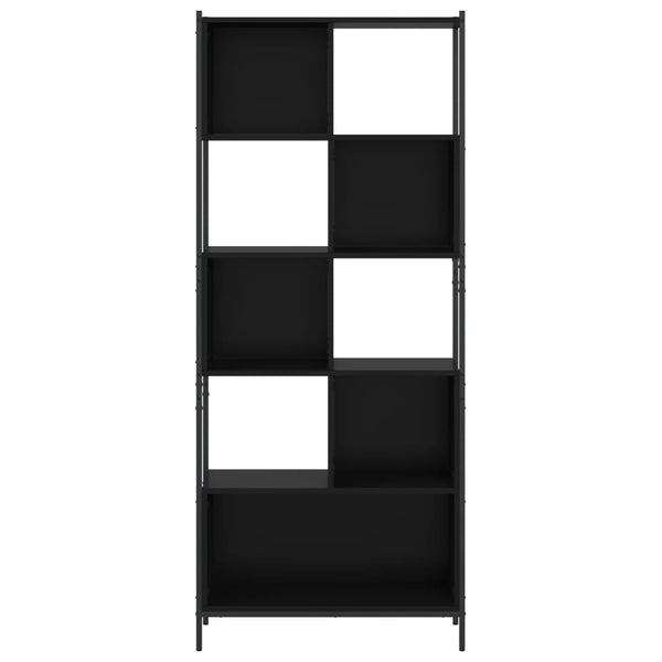 Schwarzes Bücherregal Lipovan 72x28x172cm (Holz)