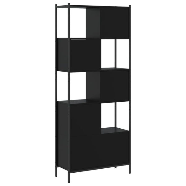 Schwarzes Bücherregal Lipovan 72x28x172cm (Holz)
