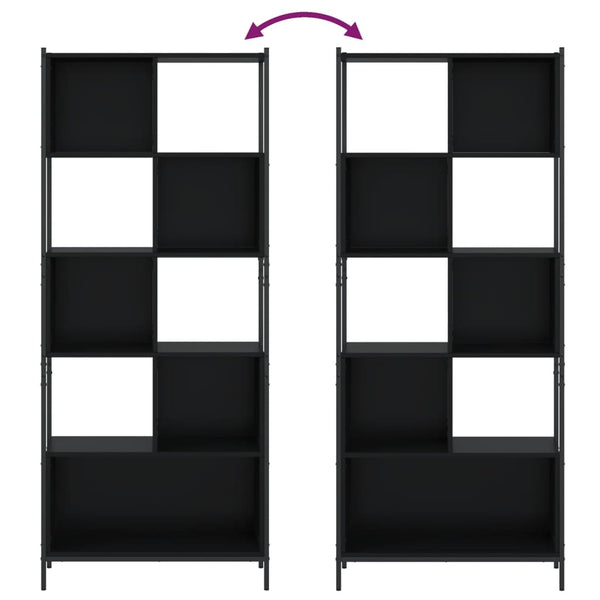 Schwarzes Bücherregal Lipovan 72x28x172cm (Holz)