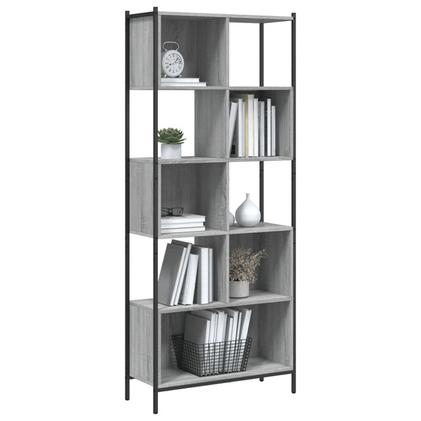 Harmaa kirjahylly Lipovan 72x28x172cm (puinen)