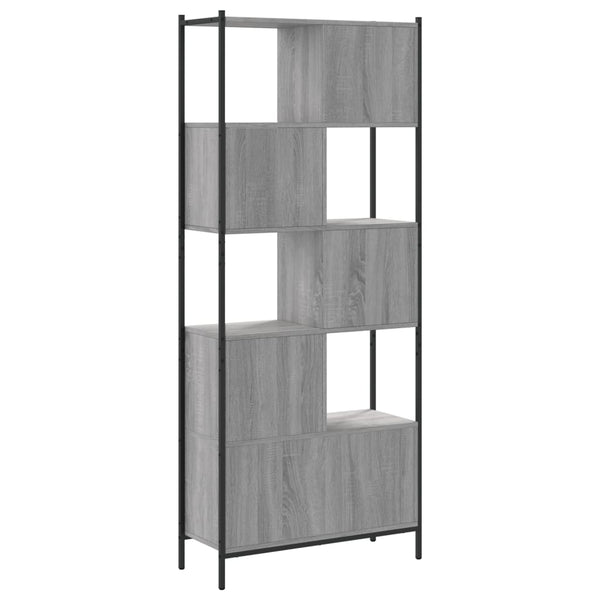 Harmaa kirjahylly Lipovan 72x28x172cm (puinen)