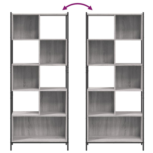 Harmaa kirjahylly Lipovan 72x28x172cm (puinen)