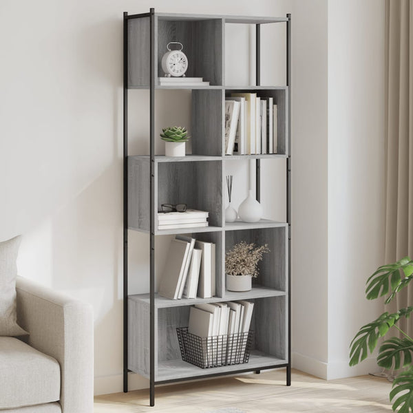 Harmaa kirjahylly Lipovan 72x28x172cm (puinen)