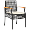 Schwarze 3-teilige Outdoor-Essgruppe mit Kissen Ghenadi (Polyrattan)