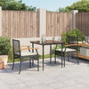 Schwarze 3-teilige Outdoor-Essgruppe mit Kissen Ghenadi (Polyrattan)