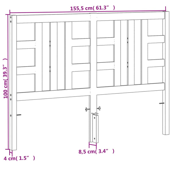 Braunes Kopfteil Buriga 150 cm (Kiefer)