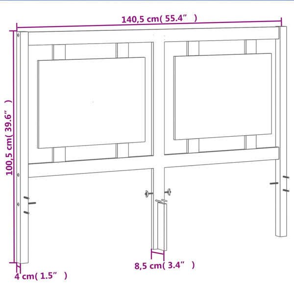 Braunes Kopfteil Cili 135 cm (Kiefer)