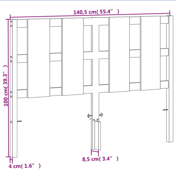 Braunes Kopfteil Ghiulfra 135 cm (Kiefer)