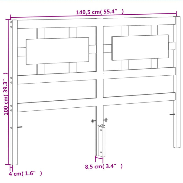 Braunes Kopfteil Fainis 135 cm (Kiefer)