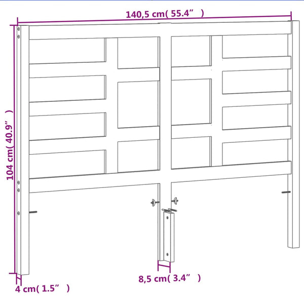 Braunes Kopfteil Fiedler 135cm (Kiefer)
