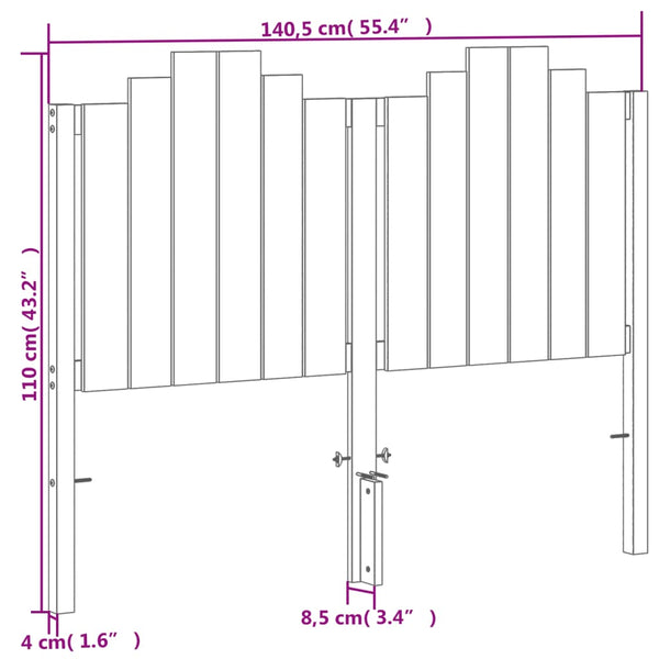 Braunes Kopfteil Filimona 135 cm (Kiefer)