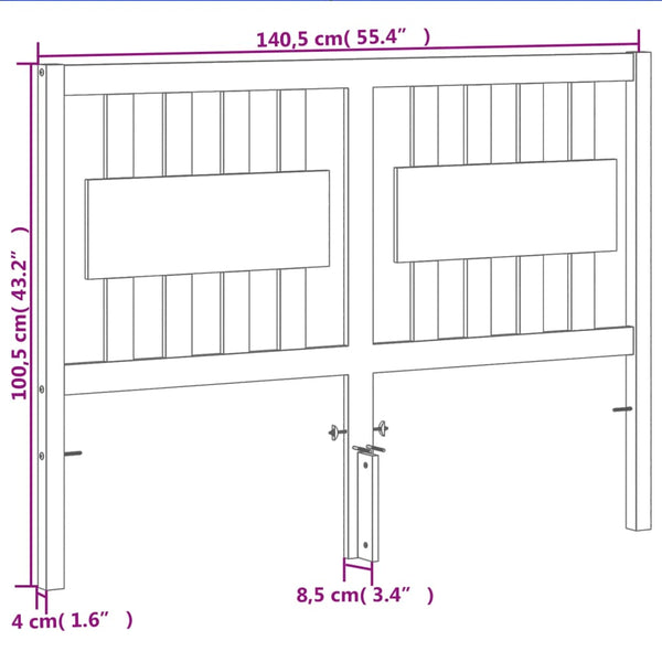 Braunes Kopfteil Edisa 135cm (Kiefer)