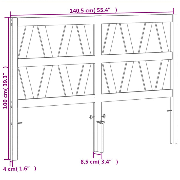 Braunes Kopfteil Vierka 135 cm (Kiefer)