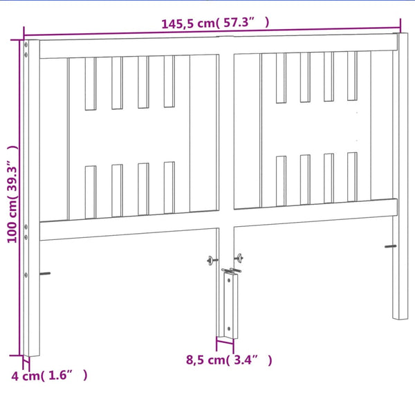Braunes Kopfteil Budoiu 140cm (Kiefer)