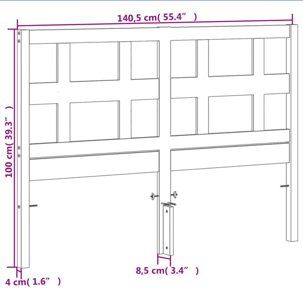 Braunes Kopfteil Coicea 135 cm (Kiefer)