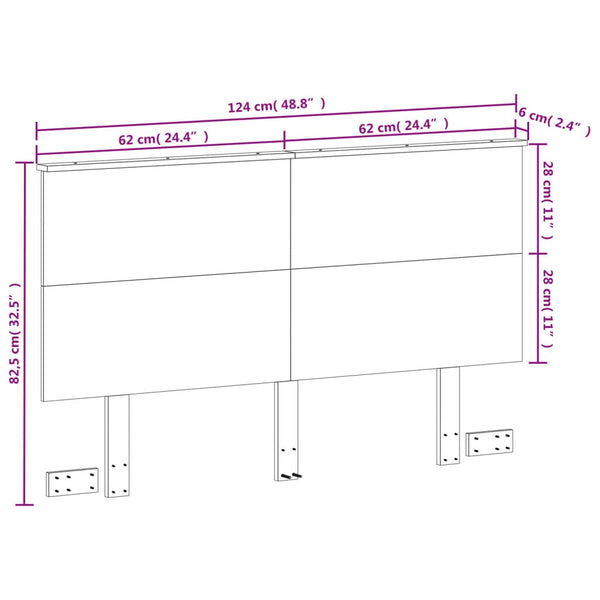 Braunes Kopfteil Diamandina 120cm (Kiefer)