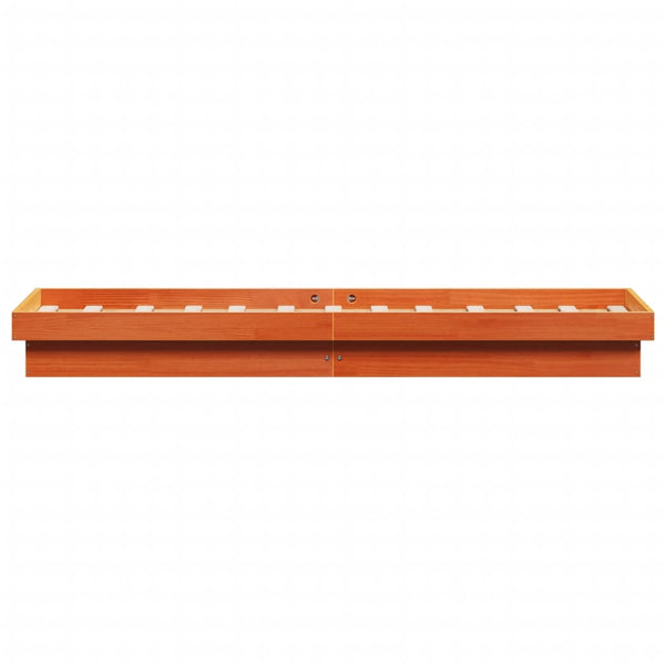 Bernsteinfarbenes LED-Bettgestell Margretta 100x200cm (Kiefer)