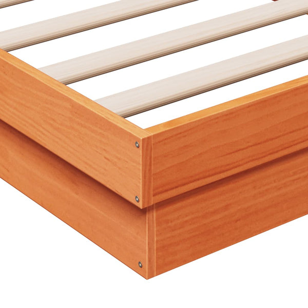 Bernsteinfarbenes LED-Bettgestell Margretta 100x200cm (Kiefer)