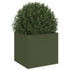 Olivenfarbener Blumenkasten Eusebie 32x30x29cm (kaltgewalzter Stahl)