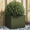 Olivenfarbener Blumenkasten Eusebie 32x30x29cm (kaltgewalzter Stahl)