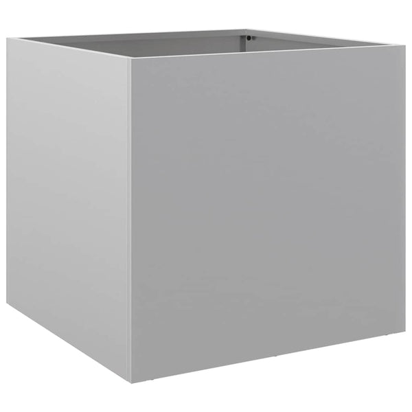 Silberner Blumenkasten Eusebie 42x40x39cm (verzinkter Stahl)
