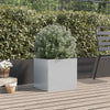 Silberner Blumenkasten Eusebie 42x40x39cm (verzinkter Stahl)