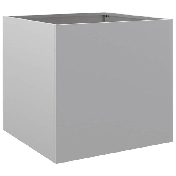 Silberner Blumenkasten Eusebie 42x40x39cm (verzinkter Stahl)