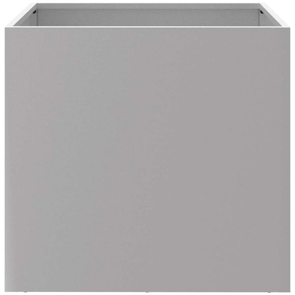 Silberner Blumenkasten Eusebie 42x40x39cm (verzinkter Stahl)