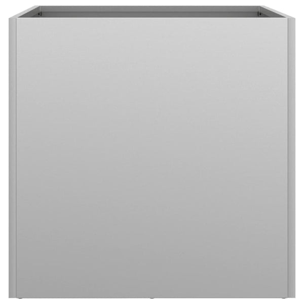 Silberner Blumenkasten Eusebie 42x40x39cm (verzinkter Stahl)