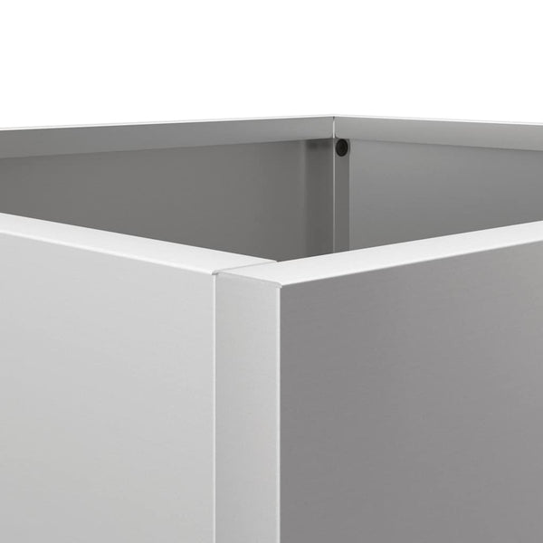 Silberner Blumenkasten Eusebie 42x40x39cm (verzinkter Stahl)