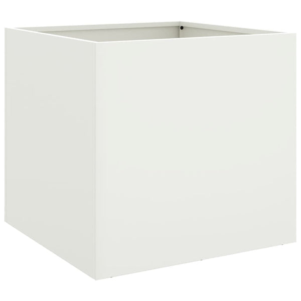 Weißer Blumenkasten Eusebie 49x47x46cm (Stahl)