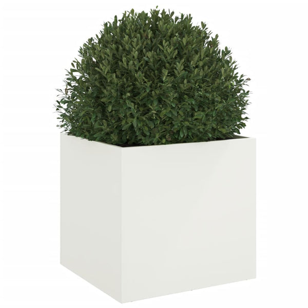 Weißer Blumenkasten Eusebie 49x47x46cm (Stahl)