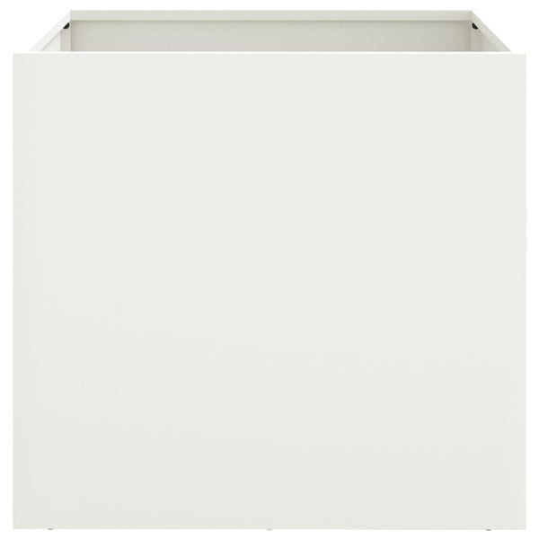 Weißer Blumenkasten Eusebie 49x47x46cm (Stahl)