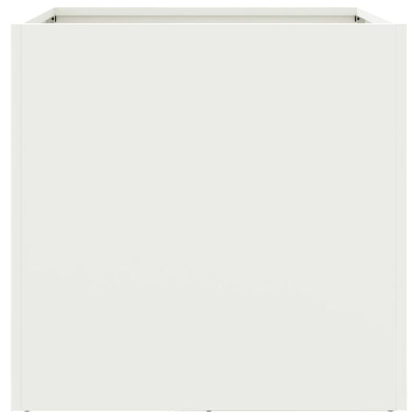 Weißer Blumenkasten Eusebie 49x47x46cm (Stahl)