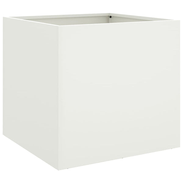 Weißer Blumenkasten Eusebie 49x47x46cm (Stahl)