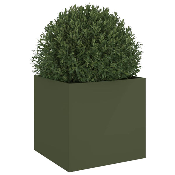 Blumenkasten Eusebie olivgrün 49x47x46cm (kaltgewalzter Stahl)