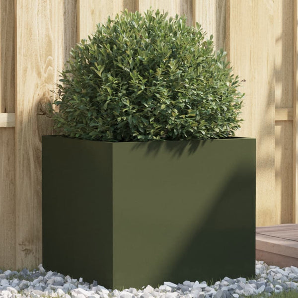 Blumenkasten Eusebie olivgrün 49x47x46cm (kaltgewalzter Stahl)