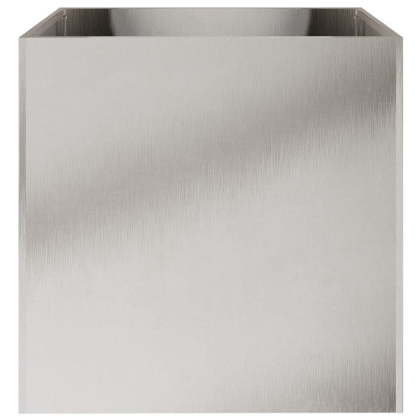 Silberne Blumenkästen Eusebie 49x47x46cm (2 Stück, Edelstahl)