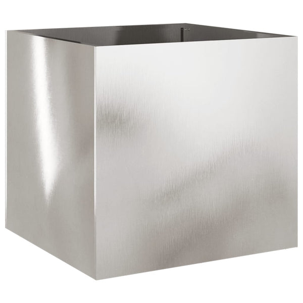 Silberne Blumenkästen Eusebie 49x47x46cm (2 Stück, Edelstahl)