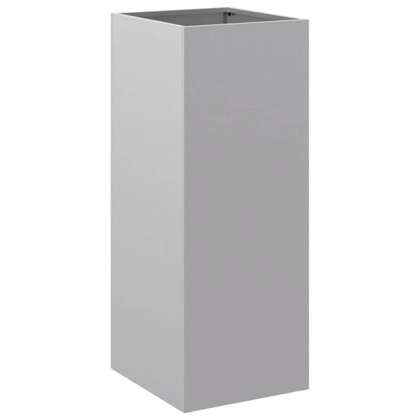 Silberner Blumenkasten Eusebie 32x27,5x75cm (verzinkter Stahl)