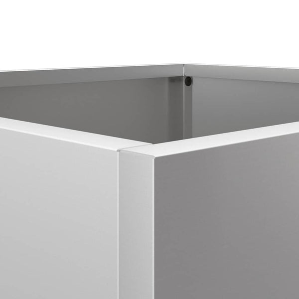 Silberner Blumenkasten Eusebie 32x27,5x75cm (verzinkter Stahl)