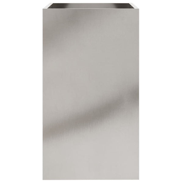 Silberner Blumenkasten Eusebie 42x38x75cm (Edelstahl)