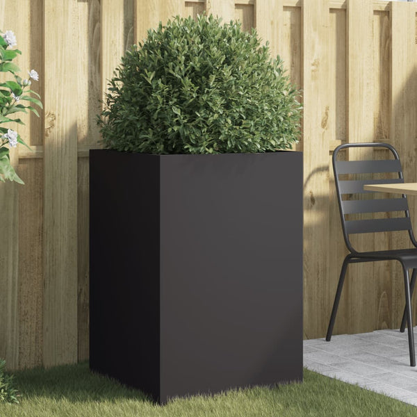 Schwarzer Blumenkasten Eusebie 52x48x75cm (kaltgewalzter Stahl)
