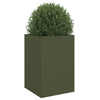 Olivenfarbener Blumenkasten Eusebie 52x48x75cm (kaltgewalzter Stahl)