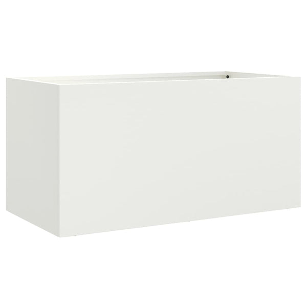 Weißer Blumenkasten Eusebie 62x30x29cm (Stahl)