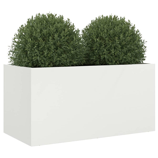 Weißer Blumenkasten Eusebie 62x30x29cm (Stahl)
