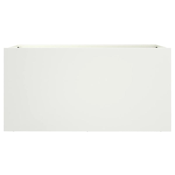 Weißer Blumenkasten Eusebie 62x30x29cm (Stahl)