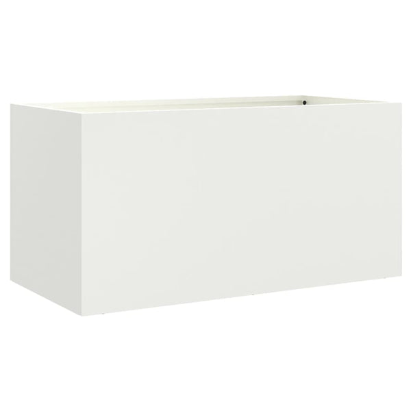 Weißer Blumenkasten Eusebie 62x30x29cm (Stahl)